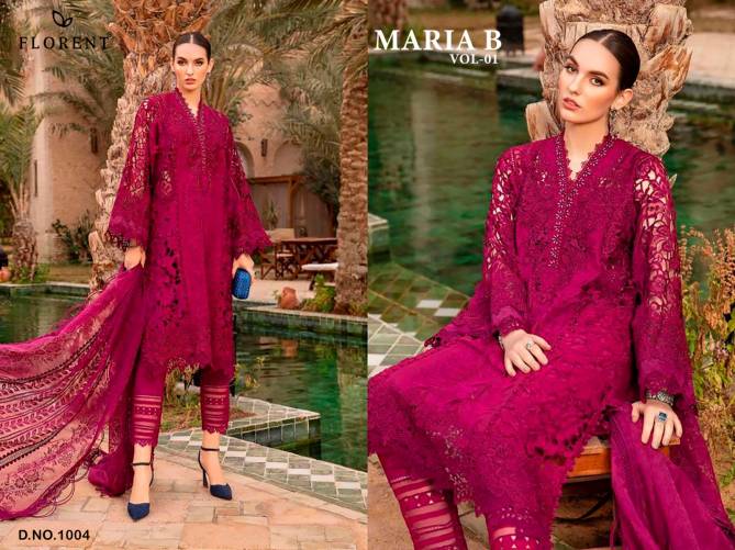 Maria B Vol 1 By Florent Embroidery Pure Cotton Pakistani Suits Wholesale Market In Surat